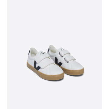 Baskets Small Esplar ChromeFree Leather Extra-White Black Natural Veja devant
