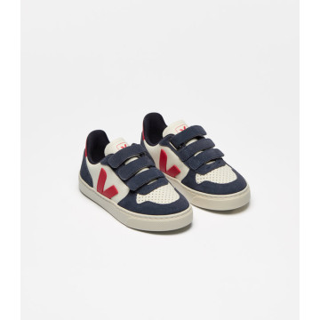 Basket Small V-10 Leather Pure Pekin Nautico Taille 24 Veja côté