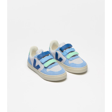 Baskets Small V-10 ChromeFree Leather Ice Multico Indigo Veja cote
