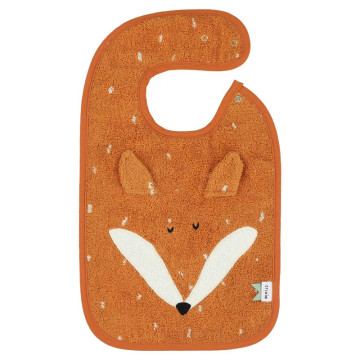 Bavoir en coton bio Mr. Fox Trixie face avant