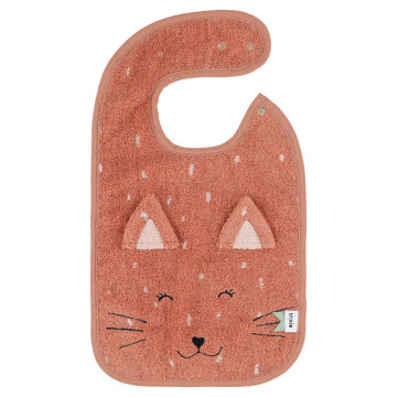 Bavoir en coton bio Mrs. Cat Trixie face avant