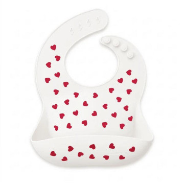 Bavoir Silicone avec Récupérateur Full of Love Red ELHÉE photo produit