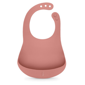 Bavoir Silicone Suavinex vieux rose 
