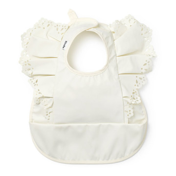 Bavoir - Vanilla White Elodie produit face