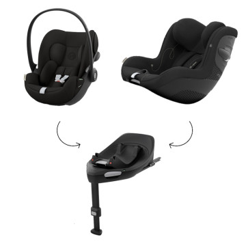 Pack Sièges-auto Cloud G Magic Black + Sirona G Moon Black + base G offerte CYBEX cover