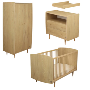 Chambre My Love : lit, armoire, commode 2 tiroirs + plan à langer Sauthon cover