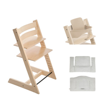 Chaise haute Tripp Trapp Hêtre + Babyset V2 + Coussin STOKKE cover