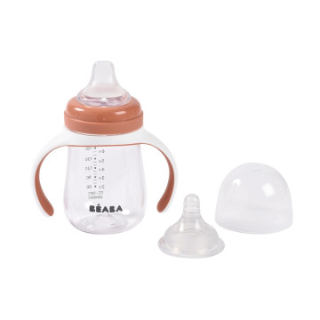 Biberon d'apprentissage 2 en 1 - 210 ml  Terracotta Beaba produit face