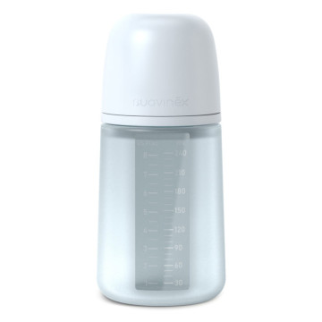 Biberon En Silicone Avec Tétine Sx Pro 240 ml Débit M Colour  Essence Suavinex bleu 