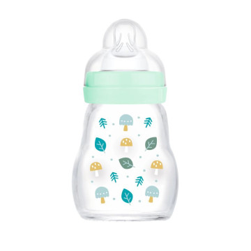 Biberon en verre 170 ml débit 1 Aqua MAM design