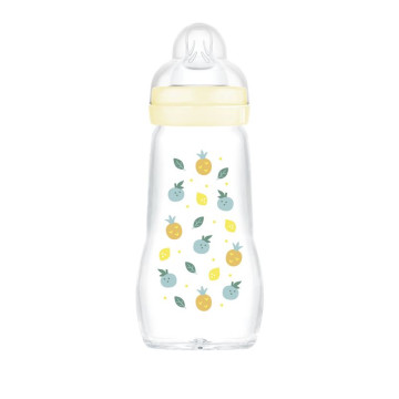 Biberon verre 260 ml Tétine débit 2 MAM coloris blanc