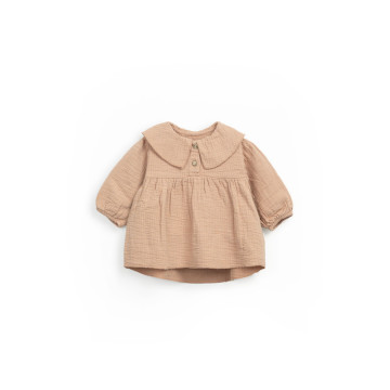 Blouse en gaze de coton rose Art Play Up