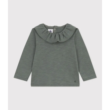 Blouse manches longues Vert Thuya Petit Bateau