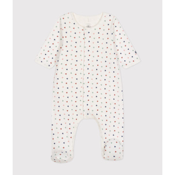 Bodyjama imprimés mini cœurs en tubique bébé Marshmallow multicolor Petit Bateau produit face