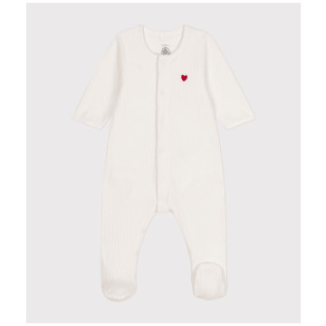 Bodyjama en velours Marshmallow Petit Bateau devant