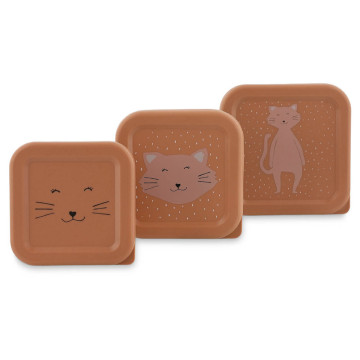 Boîte à goûter 3 pièces Mrs. Cat Trixie face