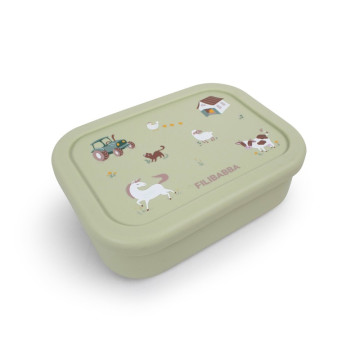 Boîte à lunch en silicone Bog Green Filibabba produit face