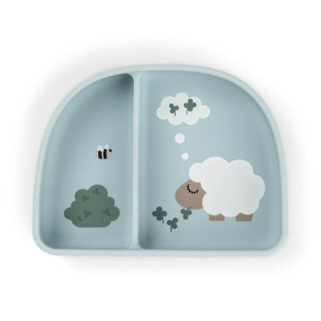 Bol à compartiments ventouse Tiny farm Bleu Done By Deer produit 