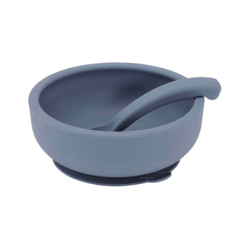 Bol à Ventouse avec couvercle et cuillère Bleu Lille Vilde