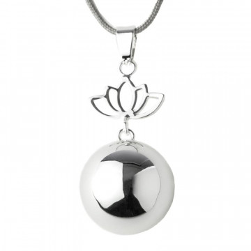 Bola argent pendant lotus Bola