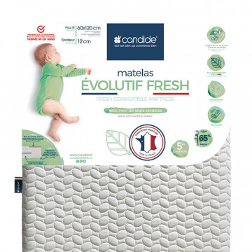 Matelas évolutif Fresh déhoussable pour lit bébé Candide Produit Zoom