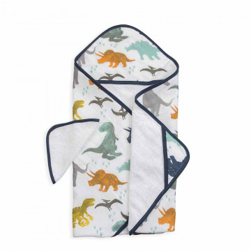 Cape de bain mousseline coton et gant de toilette Little Unicorn