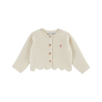 Cardigan Point Mousse Ecru Emile & Ida produit 