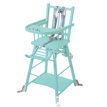 Chaise haute Marcel transformable barreaux laqué vert Combelle