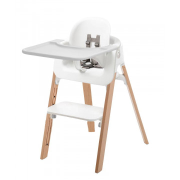 Chaise haute pieds bois de hêtre, baby set et plateau Steps Stokke