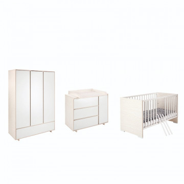 Chambre Capri : lit, commode, armoire 3 portes Schardt