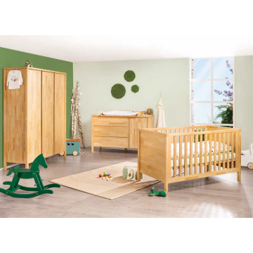 Chambre Enno : lit, commode, armoire 3 portes Pinolino produit face