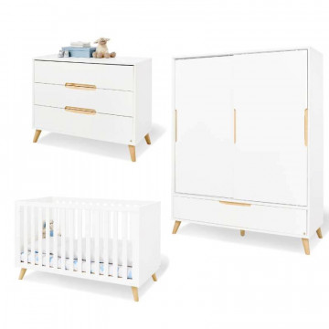 Chambre bébé Move lit évolutif, commode à langer, armoire Pinolino