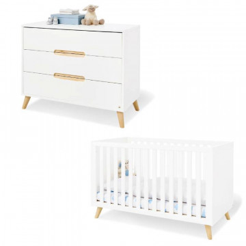 Chambre bébé Move lit évolutif et commode à langer Pinolino