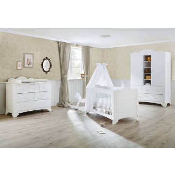 Chambre Pino : lit, commode, armoire Pinolino produit face