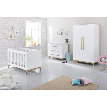 ‌Chambre Riva : lit évolutif, commode large, armoire 2 portes Pinolino Produit