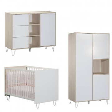 Chambre Happy : lit, commode, armoire Sauthon bundle