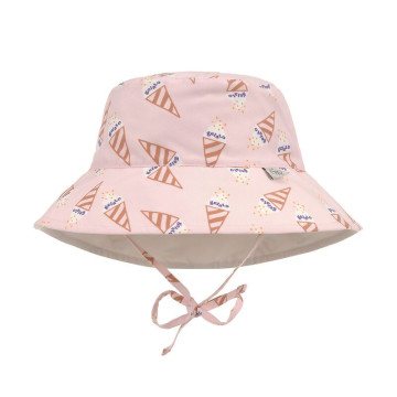 Chapeau anti-UV Ice Cream rose pâle Lassig recto avec motifs