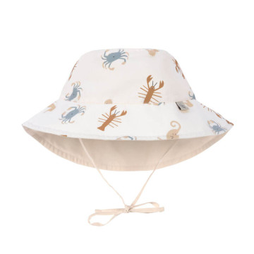 Chapeau anti-UV réversible Animaux de la mer/blanc cassé Lassig