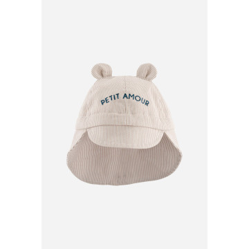 Chapeau bébé Petit Amour Beige Stripes CHAMAYE face