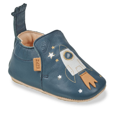 Chausson bébé My Blublu Fusée Denim Easypeasy côté 