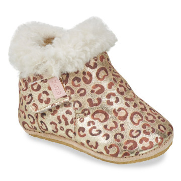 Chausson bébé My Foublu Imp Leopard or Easypeasy côté 
