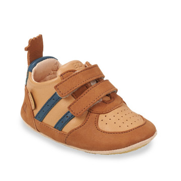 Chausson bébé My Runblu Velcro Camel Easypeasy côté 