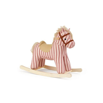 Cheval à bascule Mila rayé vieux rose KID'S CONCEPT diagonale