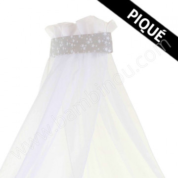 Ciel de lit piqué pour berceaux Cododo Babybay vue de près bandeau