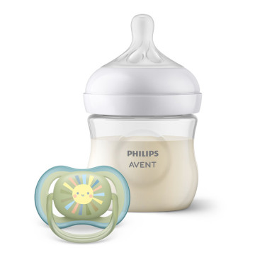 Coffret découverte Biberon natural 125ml + Sucette Ultra Air 0-6M Phillips Avent coffret