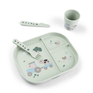 Coffret premier repas ventouse Foodie Tiny farm Vert Done by Deer coffret 