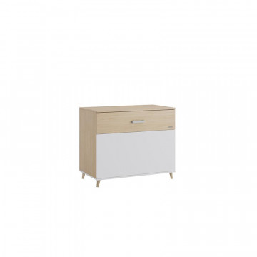 Commode 2 tiroirs Nature Blanc Micuna