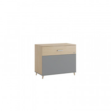 Commode 2 tiroirs Nature Gris Nuit Micuna