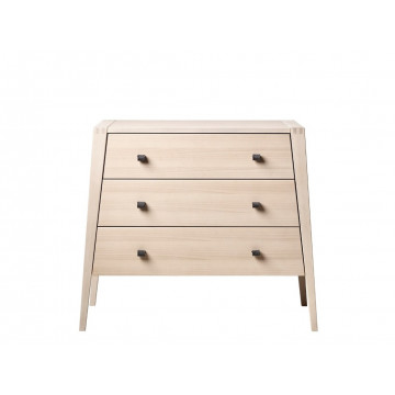 Commode 3 tiroirs Linea bois de hêtre naturel Leander 1