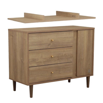Commode 3 tiroirs Mokka avec plan à langer en option Sauthon cover